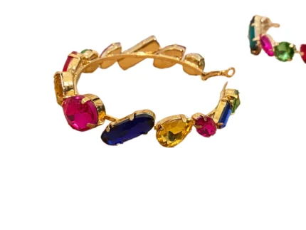 Gemstone Hoop Earrings