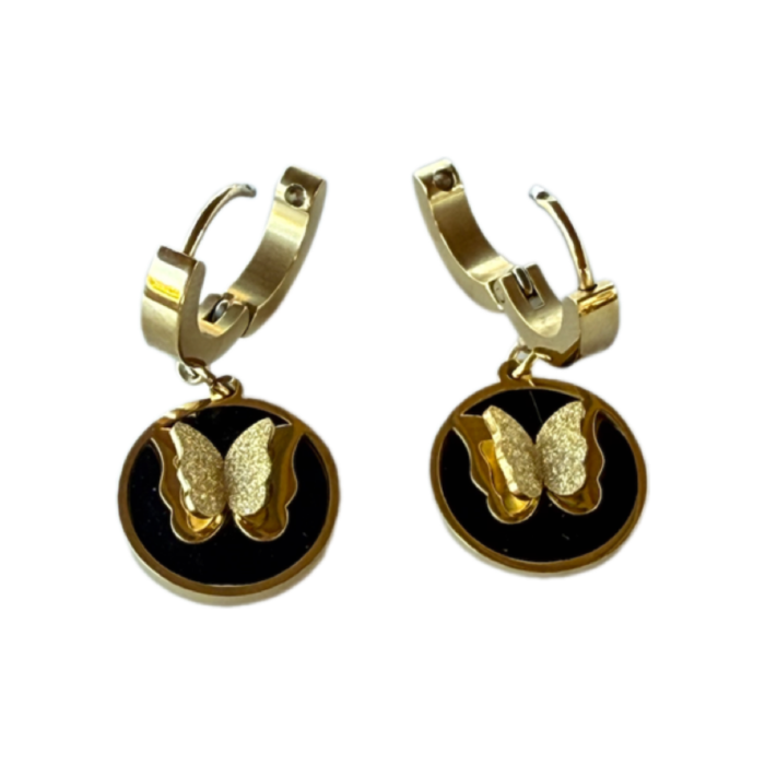 butterfly hoop earrings