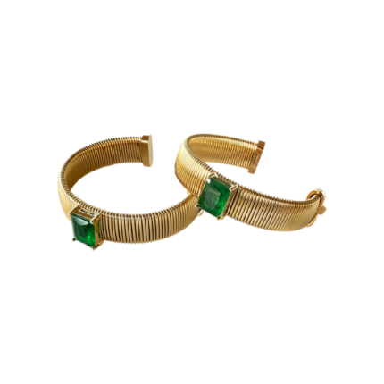 Gold Hoop Earrings With Gemstones