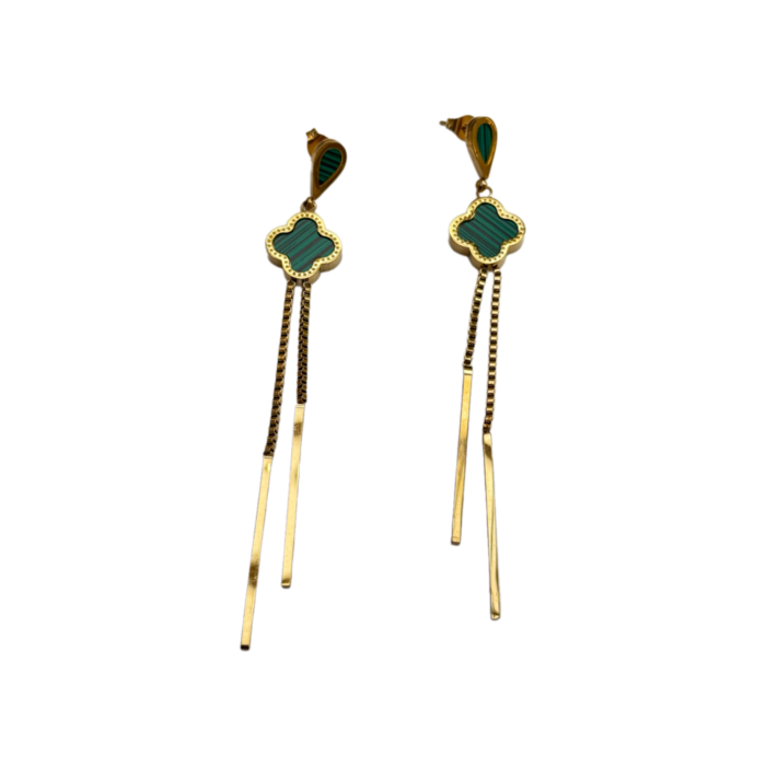 Gold Clover Drop Earrings