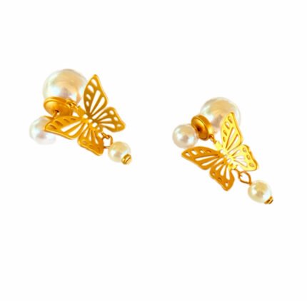 gold butterfly earrings